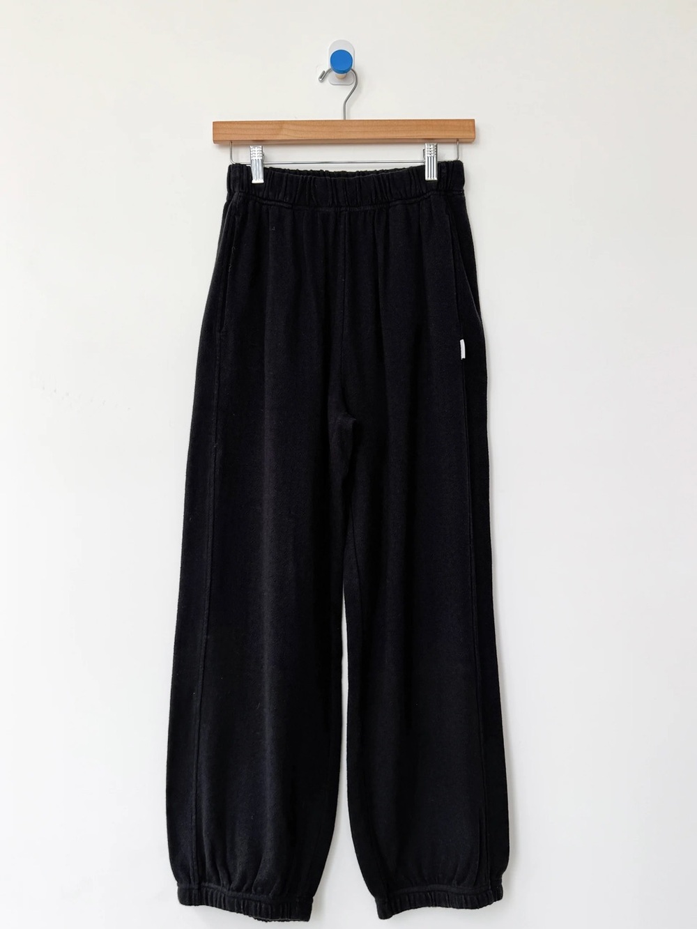 Le Bon Shoppe Black Pointelle Balloon / Wide Leg Pants